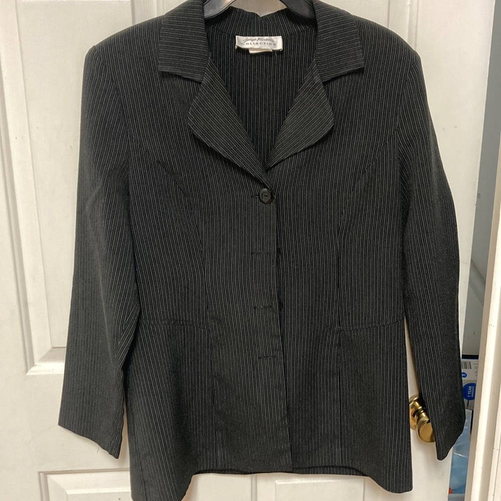 2 pc. Classic Black Pinstripe Women's Blazer and skirt